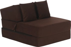 Összecsukható matrac/fotel, 2v1, barna, PELOS