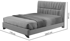 Franciaágy 160 cm Lania 160 (ágyráccsal) (szürke). 1098721