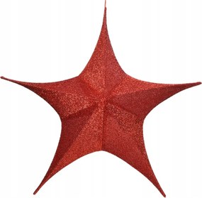 Csillag Dekorációs csillag piros csillámos Nagy dísz 135cm