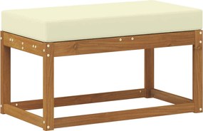vidaXL Pad Természetes és krémszínű 79 x 43 x 37 cm Tömör Akácfa