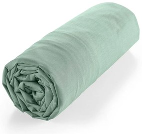 Világoszöld gumis bio pamut lepedő 140x190 cm Biolina – douceur d'intérieur