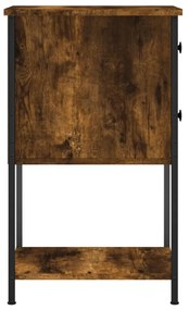 2 db füstös tölgy színű szerelt fa éjjeliszekrény 32x42x70 cm