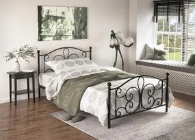 Egyszemélyes ágy 120 cm Patience Black (matrac nélkül) (fekete). 1039447