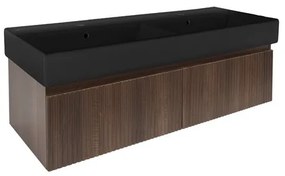 SAT Evolution Fürdőszobaszekrény mosdóval 118x30x44,8 cm dió matt SATEVO120NAU2B
