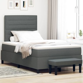 Box Spring Ágy Matraccal & Pad Sötétszürke 120x190 cm Szövet