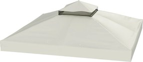 Outsunny Pót Napernyő 3 x 3 m-es Pavilonhoz, vízlepergető Pavilon Tető, Két szintes Pót Fedezék Kert Pavilonhoz, Oxford Szövet Pót Alkatrészek, 370 g/