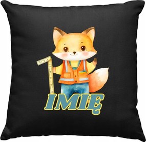 Gyerek párna Róka Munka +Név Fekete