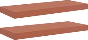 vidaXL Falpolc Falra szerelhető 2 pcs Piros 60 x 23 x 4 cm Faanyag