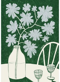 Poszter 30x40 cm Blue Flowers &amp; Red Wine – Anouk van Cleef – The Poster Club