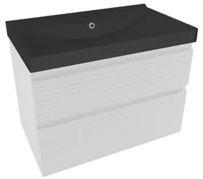Naturel Savona Fürdőszobaszekrény mosdóval 78x53x45 cm fehér fényes SAVONA280BIU1B