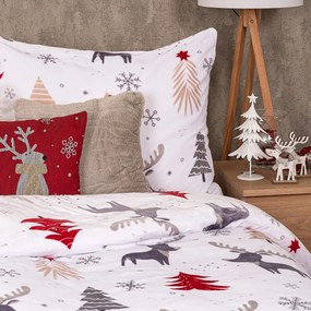 4Home Cute reindeer mikroflanel ágyneműhuzat, 140 x 220 cm, 70 x 90 cm