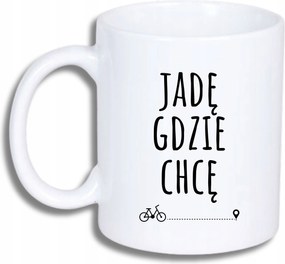 Fehér Bögre Kerékpárosnak Vicces Ajándék Oda Megyek, Ahová Akarok