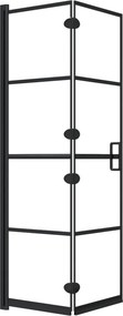 vidaXL fekete ESG zuhanykabin összecsukható ajtóval 80 x 140 cm