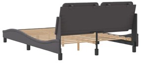 szürke műbőr ágykeret matrac nélkül Zadar 140 x 200 cm