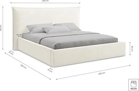 Kék kárpitozott ágyneműtartós franciaágy ágyráccsal 180x200 cm Esala – Makamii