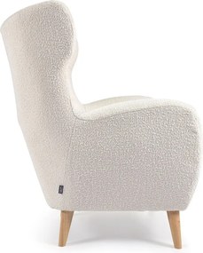 Fehér buklé fotel Patio – Kave Home