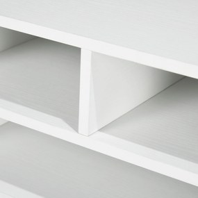 HOMCOM Fehér Asztali Szervező 3 Rekesszel, Nyomtató Állvány 47 x 40 x 22,5 cm | Aosom