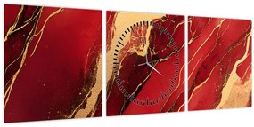 Kép - Vörös-arany márvány (órával) (90x30 cm)