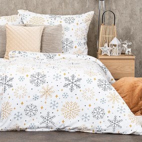 4Home Frosty snowflakes flanel ágyneműhuzat, 140 x 220 cm, 70 x 90 cm