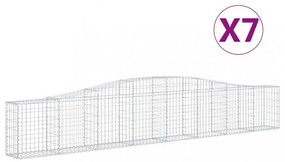 7 db íves horganyzott vas gabion kosár 400x30x60/80 cm