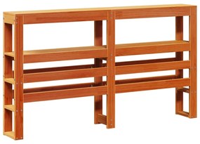 viaszbarna tömör fenyőfa ágykeret fejtámlával 120 x 200 cm