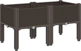 vidaXL barna PP rácsos kerti ültetőláda 80 x 40 x 42 cm