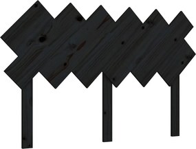 vidaXL fekete tömör fenyőfa ágyfejtámla 132x3x81 cm