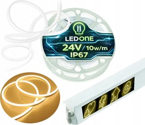 Led szalag Neon flex Nano 24V IP67 10W/m 3x6 mm SMD2025 meleg fehér 1m