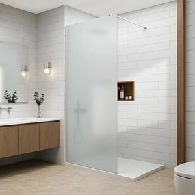 Walk-in || Chrome zuhanyfal, savmart, matt üveggel 50, 200cm, 8mm, NANO