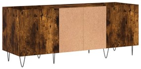 füstös tölgy színű szerelt fa hanglemezszekrény 121x38x48 cm