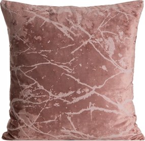 Dekoratív párnahuzat Velvet 45x45 Eurofirany rózsaszín, márványmintás