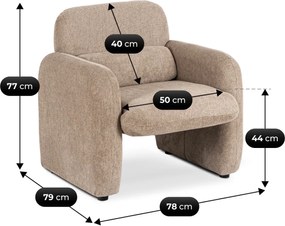 TOGO Modern pihenőfotel, sötétbézs kárpittal