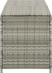 Szürke Polyrattan Kerti Tárolóláda 200 X 50 X 60 Cm
