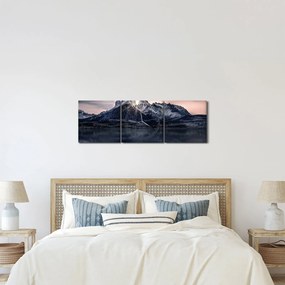 Tó és hegy képe (órával) (90x30 cm)