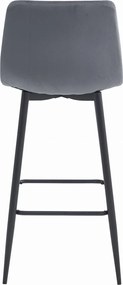 Bárszék fekete lábakkal ARCETO VELVET, sötétszürke