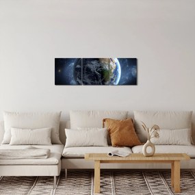 Kép - Kilátás az űrből (órával) (90x30 cm)