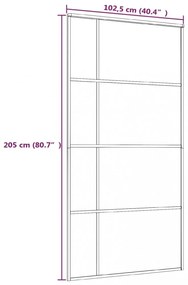fekete ESG üveg és alumínium tolóajtó 102,5x205 cm