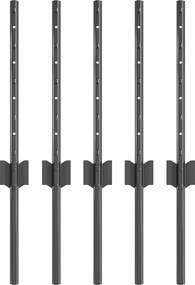 vidaXL Kerítésoszlop 5 pcs Szürke 40 cm Acél