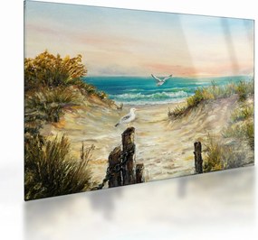 Kép - homokos tengerpart (üvegen) (70x50 cm)