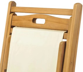 krémszínű tíkfa napozószék 56 x 105 x 96 cm