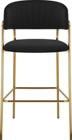 Design bárszék, fekete Velvet szövet/gold króm arany, DASMIN TYP 2