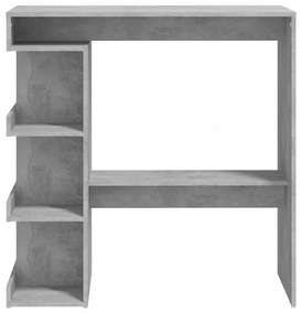 betonszürke szerelt fa bárasztal tárolópolccal 100x50x101,5 cm