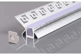 Alumínium profil LED szalaghoz , gipszkartonhoz , 2 méter/db , belső sarokhoz , MATT fedővel , eloxált , Optonica