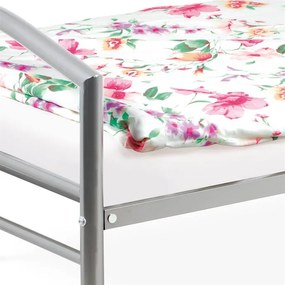 Fém Egyszemélyes Ágy 94×207 cm, Ezüst. BED-1900 SIL