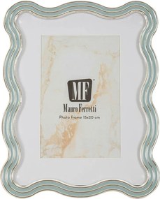 Világoskék-ezüstszínű fém-üveg álló képkeret 17,5x22,5 cm Elizabeth – Mauro Ferretti