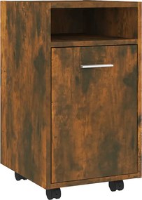 vidaXL füstös tölgy színű szerelt fa kisszekrény kerekes 33x38x60 cm