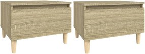 vidaXL 2 db sonoma tölgy színű szerelt fa kisasztal 50x46x35 cm