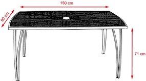 5-részes ZURICH Kerti bútor szett fémből ZWMT 24