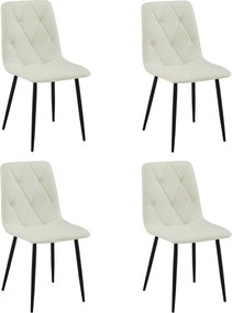 Krém étkezőszék LIBRA fekete lábakkal