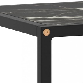 fekete TV-szekrény fekete márvány mintás üveggel 100x40x40 cm